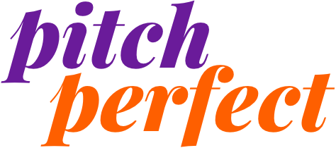 Pitch Perfect Logo in Orange and Purple Colors