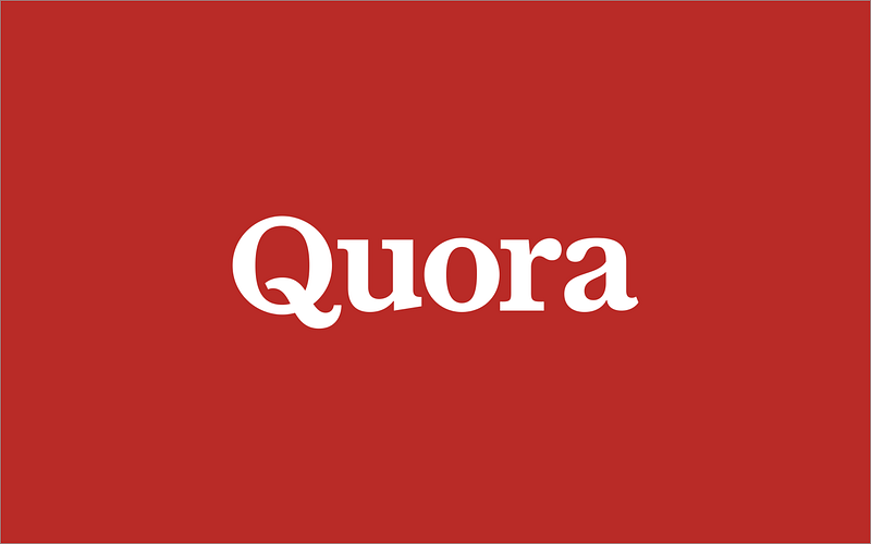 Quora Article Logo in Bold White Letters With Red Background